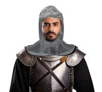 FIESTAS GUIRCA | Capucha Malla Medieval Gris (Talla Única) - Accesorio para Disfraz de Caballero, Guerrero o Monje - Ideal para Halloween, Carnaval y Fiestas Temáticas - Unisex - Gris