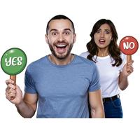 FIESTAS GUIRCA | Carteles Yes o No (13x25 cm) - Letreros Divertidos para Juegos y Fiestas - Accesorios de Decoración para Celebraciones y Eventos - Ideal para Todos los Usuarios - Multicolor