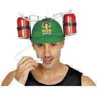 FIESTAS GUIRCA | Casco Bebida Beer King (Talla Única) - Accesorio de Fiesta para Despedidas de Soltero y Celebraciones de Cerveza - Ideal para Adultos Unisex en Fiestas de Bebidas - Verde