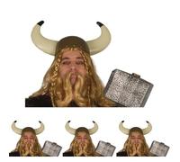 FIESTAS GUIRCA Casco Vikingo - Sombreros, Gorros, Cascos y Diademas (Paquete de 4)