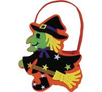 FIESTAS GUIRCA | Cesto de Bruja de Fieltro Naranja (18 cm) - Accesorio para Truco o Trato en Halloween - Ideal para Recolectar Dulces y Caramelos - Perfecto para Niños y Adultos - Naranja