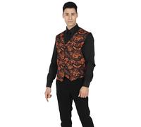 FIESTAS GUIRCA | Chaleco de Calabazas para Adulto Hombre (Talla Única) - Accesorio de Disfraz para Halloween y Fiestas de Vampiros - Ideal para Celebraciones y Eventos - Negro y Naranja