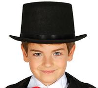 FIESTAS GUIRCA | Chistera de Fieltro Infantil - Sombrero de Magia y Estilo Siglo XIX para Fiestas de Disfraces y Carnaval (Talla Única) - Accesorio para Niños - Ideal para Halloween - Negro