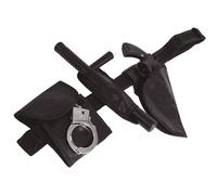 FIESTAS GUIRCA | Cinturón Policía con Esposas Pistola Porra (Talla Única) - Accesorio Disfraz SWAT Seguridad Guardia Carnaval Halloween Fiesta Hombre Mujer Niño Niña - Negro