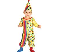 FIESTAS GUIRCA | Disfraz de Payaso Baby (12-18/Meses) - Incluye Gorro y Mono - Disfraces de Circo y Comedia para Halloween, Carnaval y Fiestas Infantiles - Ideal para Bebés Unisex - Multicolor