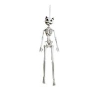 FIESTAS GUIRCA | Colgante Esqueleto Gato (37 cm) - Decoración de Halloween para Fiestas y Celebraciones - Ideal para Ambientes Terroríficos y Escenarios de Miedo - Blanco