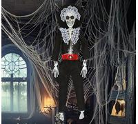 FIESTAS GUIRCA | Colgante Esqueleto Mariachi (40 cm) - Decoración de Halloween y Día de Muertos - Ideal para Fiestas Temáticas de Esqueletos y Celebraciones Mexicanas - Negro