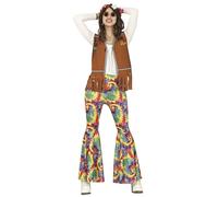 FIESTAS GUIRCA | Colgante Hippie Multicolor (6 cm) - Accesorio de Joyería para Disfraces de Estilo Retro y Años 60 - Ideal para Fiestas de Carnaval y Halloween - Unisex - Multicolor