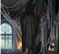 FIESTAS GUIRCA | Colgante Muerto con Cadena (50 cm) - Decoración de Halloween para Fiestas y Celebraciones - Ideal para Ambientes Terroríficos y Escenarios de Miedo - Muñeco Colgante - Negro