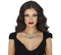 FIESTAS GUIRCA | Collar Murciélago (12 cm) - Joya para Disfraz de Vampira y Halloween - Accesorio Ideal para Fiestas de Disfraces y Celebraciones - Mujer Adulta - Plata