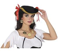 FIESTAS GUIRCA | Collar y Pendientes de Monedas Pirata - Accesorio de Joyería para Disfraz de Corsaria y Bucanera - Ideal para Fiestas de Disfraces y Carnaval - (Mujer Adulta) - Oro