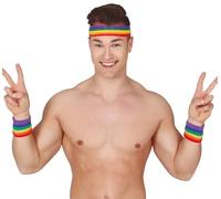 FIESTAS GUIRCA Conjunto 2 MUÑEQUERAS Y Cinta Multic.