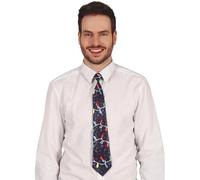FIESTAS GUIRCA Corbata Azul/ Negro Luces Navideñas - 45 cm