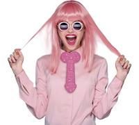 FIESTAS GUIRCA | Corbata Pene Efecto Brillante Rosa (20 cm) - Accesorio Divertido para Despedidas de Soltero y Fiestas de Adultos - Ideal para Celebraciones y Eventos - Unisex Adulto - Rosa