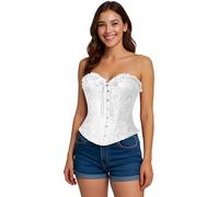 FIESTAS GUIRCA | Corset Blanco (42-44/L) - Top de Disfraz para Princesas y Marquesas - Ideal para Carnaval y Fiestas - Accesorio para Mujer Adulta - Blanco