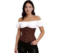 FIESTAS GUIRCA | Corset Marrón (36-38/S) - Top de Disfraz para Princesas y Marquesas - Ideal para Carnaval y Fiestas - Accesorio para Mujer Adulta - Marrón