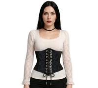 FIESTAS GUIRCA | Corset Negro para Mujer (Talla Única) - Top para Disfraz de Princesa, Marquesa o Vampiresa - Ideal para Halloween, Carnaval y Fiestas de Disfraces - Negro