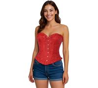 FIESTAS GUIRCA | Corset Rojo (36-38/S) - Accesorio de Disfraz para Mujer - Ideal para Fiestas de Princesas y Carnaval - Perfecto para Celebraciones y Eventos - Rojo