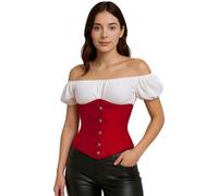 FIESTAS GUIRCA | Corset Rojo (36-38/S) - Top de Disfraz para Princesas y Marquesas en Carnaval y Fiestas - Ideal para Mujer Adulta - Rojo