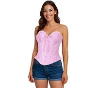 FIESTAS GUIRCA | Corset Rosa (36-38/S) - Top de Disfraz para Princesas y Marquesas - Ideal para Carnaval y Fiestas de Disfraces - Accesorio para Mujer Adulta - Rosa
