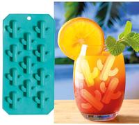 FIESTAS GUIRCA | Cubitera Cactus Verde (11.5x22.5 cm) - Molde para Hielo en Fiestas de Verano y Graduación - Decoración de Mesa para Celebraciones Hawaianas y Tropicales - Verde