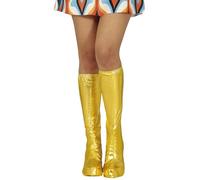 FIESTAS GUIRCA | Cubrebotas Amarillas (45 cm) - Accesorio de Disfraz para Adulto Unisex - Ideal para Fiestas de los Años '70 y Temáticas de Rock - Perfecto para Carnaval y Halloween - Amarillo