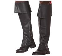 FIESTAS GUIRCA | Cubrebotas Negras Infantil (50cm) - Accesorio de Disfraz para Piratas, Bandidos y Mosqueteros - Ideal para Fiestas y Celebraciones - Unisex - Negro
