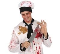 FIESTAS GUIRCA | Cuchillo Ensangrentado (42 cm) - Arma Blanca de Juguete para Disfraz de Cocinero Asesino en Halloween y Fiestas de Terror - Ideal para Niños y Adultos - Plata Negro Rojo