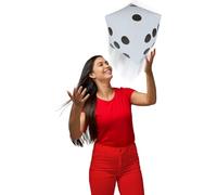 FIESTAS GUIRCA | Dado Hinchable Blanco (30x30 cm) - Accesorio Divertido para Fiestas, Juegos y Celebraciones - Ideal para Juegos de Mesa y Actividades Recreativas - Para Todos los Usuarios - Blanco