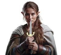 FIESTAS GUIRCA | Daga Medieval de Juguete con Funda (26 cm) - Accesorio de Arma Blanca de Juguete para Disfraces de Caballero, Guerrero o Pirata - Ideal para Halloween y Carnaval - Oro y Negro