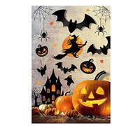 Fiestas Guirca Decoración de pared de Halloween pegatinas de 70 x 80 cm, decoración especial de Halloween, tema: calabaza/brujería/fantasma/criaturas