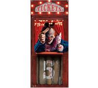 FIESTAS GUIRCA | Decoración de Puerta Horror Circus (80x180 cm) - Adorno para Pared, Puerta y Ventana - Ideal para Fiestas de Halloween y Celebraciones Terroríficas - Multicolor