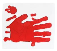 FIESTAS GUIRCA | Decoración Gel Mano Sangrienta para Ventana (20x20 cm) - Adorno para Pared, Puerta y Ventana - Ideal para Halloween y Fiestas de Terror - Decoración de Sangre- Rojo