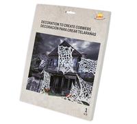 FIESTAS GUIRCA | Decoración Tela para Crear Telarañas (2x5 mts) - Adorno de Pared, Puerta y Ventana para Halloween y Fiestas Temáticas - Ideal para Ambientes Terroríficos - Blanco