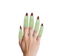FIESTAS GUIRCA | Dedos Garras de Monstruo (10 Piezas) - Prótesis de PVC para Disfraz de Criatura, Zombie o Demonio en Halloween y Carnaval - Accesorio para Niños y Adultos - Verde