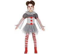 FIESTAS GUIRCA Déguisement enfant clown tueur gris fille - 7/9 ans