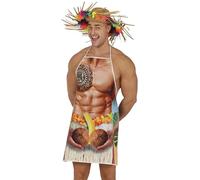 FIESTAS GUIRCA | Delantal Hawaiano (Talla Única) - Accesorio de Disfraz para Despedida de Soltero y Fiestas Temáticas - Ideal para Celebraciones y Eventos - Adultos - Multicolor