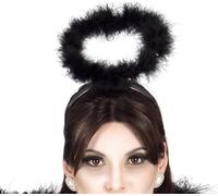 FIESTAS GUIRCA | Diadema Ángel Negro (Talla Única) - Accesorio de Disfraz para Halloween, Carnaval y Fiestas de Disfraces - Ideal para Cosplay de Ángel Oscuro - Adulto Unisex - Negro