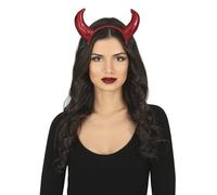 Fiestas Guirca – Diadema Cuernos Demonio – Accesorio para disfraz de Diablo Unisex Talla Única Rojo