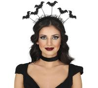 FIESTAS GUIRCA | Diadema de Murciélagos (Talla Única) - Accesorio para Disfraz de Halloween y Fiestas de Animales - Ideal para Mujer Adulta - Negro