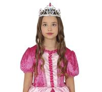 FIESTAS GUIRCA | Diadema de Princesa con Piedras Plateadas (Talla Única) - Accesorio Infantil para Disfraz de Princesa - Ideal para Fiestas y Celebraciones de Niñas - Plata