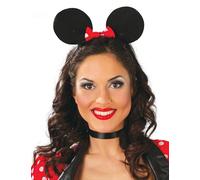 FIESTAS GUIRCA | Diadema de Ratoncita Negra (Talla Única) - Accesorio para Disfraz de Ratón para Fiestas de Animales y Carnaval - Ideal para Mujer Adulta - Negro