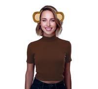 FIESTAS GUIRCA | Diadema Mono (Talla Única) - Accesorio de Disfraz para Fiestas y Celebraciones - Ideal para Halloween, Carnaval y Eventos Temáticos - Unisex - Marrón