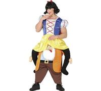 FIESTAS GUIRCA | Disfraz Carry-Me Enano con Princesa Hombre - Talla L | Efecto Visual Divertido | Doble Personaje | Pantalón Acolchado | Talla 52-54 | Carnaval, Halloween, Despedidas