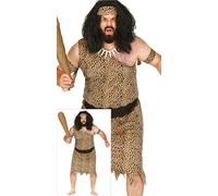 FIESTAS GUIRCA Disfraz Cavernicola Hombre - Disfraz Troglodita Adulto Talla XL 56-58