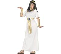 FIESTAS GUIRCA | Disfraz Cleopatra Adulta (36-38/S) - Vestido y Cinturón - Disfraces de Egipcia para Halloween, Carnaval y Fiestas de Disfraces - Ideal para Mujeres - Blanco y Oro