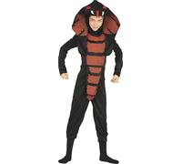 FIESTAS GUIRCA | Disfraz Cobra Ninja Infantil (7-9 Años) - Capucha, Máscara y Mono - Disfraces de Ninjas y Animales para Halloween, Carnaval y Fiestas de Disfraces - Ideal para Niños - Negro y Rojo