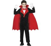 Fiestas Guirca Disfraz infantil Conde Vampiro 83114 - Camisa, capa y mono - Talla 5-6 negro/rojo