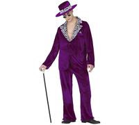 FIESTAS GUIRCA | Disfraz Cool Man Adulto (48-50/M) - Chaqueta, Gorro y Pantalón - Disfraces de Hombre para Halloween, Carnaval y Fiestas de Disfraces - Ideal para Celebraciones y Eventos - Morado