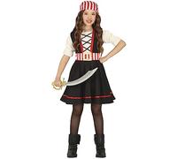 FIESTAS GUIRCA Disfraz Corsario Pirata Niña - Disfraz Infantil incl. Vestido y Pañuelo Pirata 7-9 años